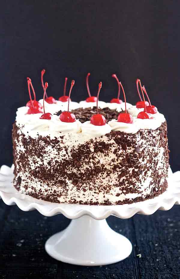 Best Black Forest Cake Recipe  With Cherries and whipped cream