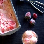 Strawberry ice-cream from scratch, from custard, from real strawberries, strawberry swirl