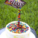 gravity defining cake, part cake, m&m cake