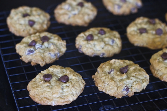 chewy, crisp, oatmeal, cookies, healthy, less butter, less sugar