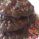 rocky road cookies, chocolate cookies, easy cookies