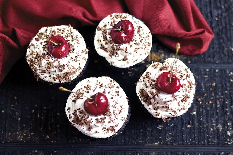 black forest cupcakes, recipe, black forest cupcake recipe, best, moist