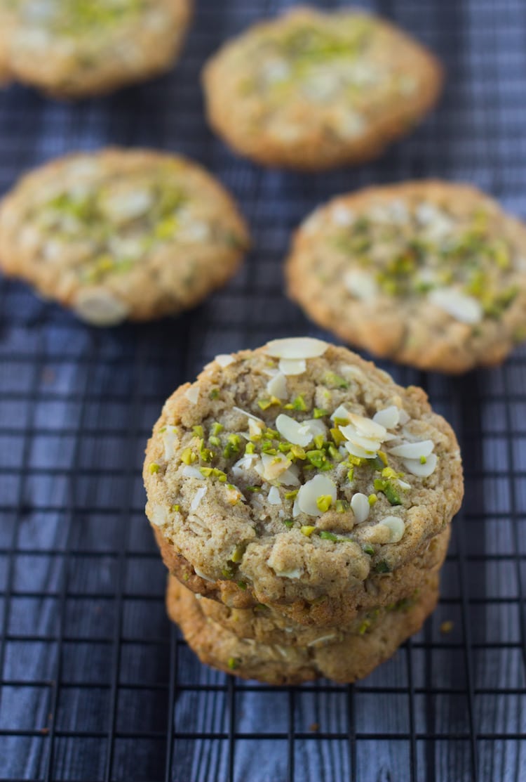 almond butter pistachio Oatmeal Cookies,almond butter cookies, badam cookies, pistachio cookies, nut butter cookies, teatime cookies, best cookies, gourmet