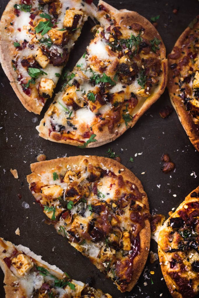 Flat bread Pizza NAAN PIZZA with PANEER TIKKA